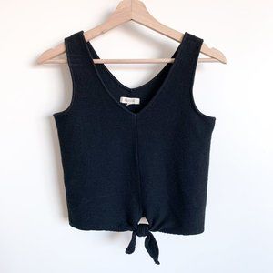 Madewell Texture & Thread Black Tie-Front Tank XXS